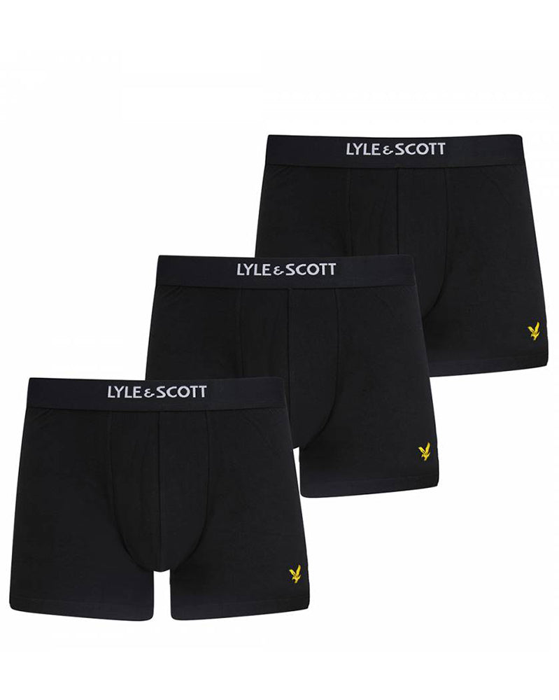 LYLE & SCOTT NATHAN BLACK BOKSERKI 3-PAK