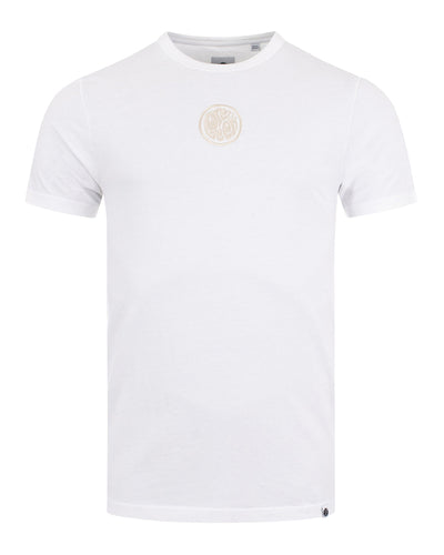 PRETTY GREEN LAYLAND EMBROIDERED LOGO WHITE T-SHIRT